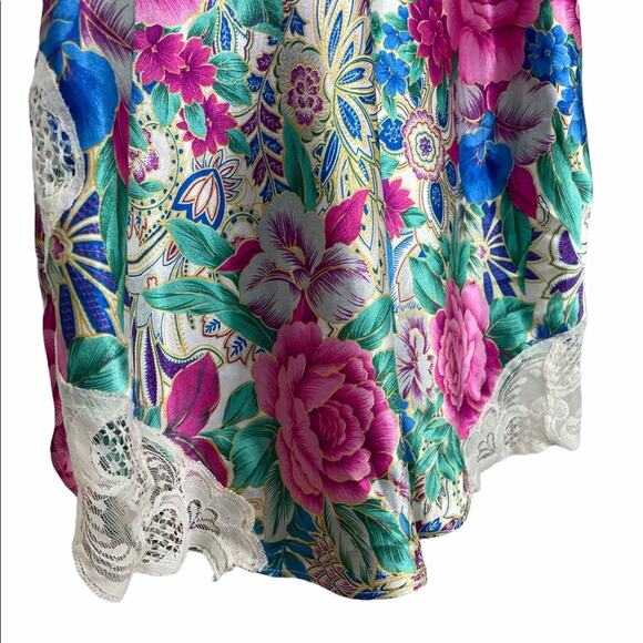 Vtg Victoria's Secret Gold Label Floral Lace Chemise Size Large Whimsy Coquette - Picture 8 of 12